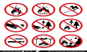 Outdoor  prohibition  fire signs